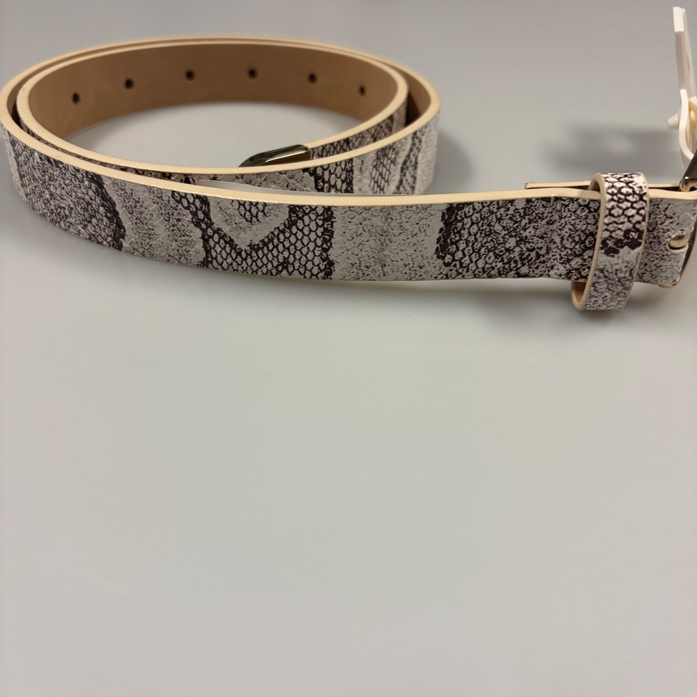 Target Snakeskin Print Belt Gold Western Buckle Gray Black TRF25-0001 Small NWT